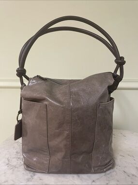 Ellington Taupe Leather Shoulder Bag